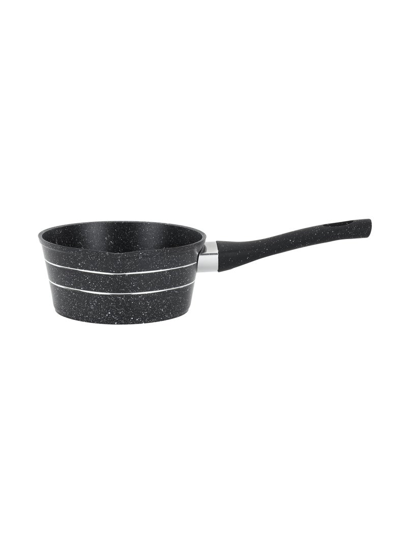 Royalford 16 cm Smart Granite Series Milk Pan- RF11833/ Forged Aluminum Body with Nonstick Coating, Stylish Design with Soft Touch Handle Black
