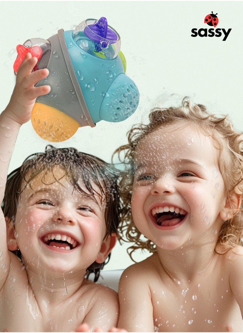 Sassy STEM Rainshower Bath Ball – The Perfect Bath Time Toy for Babies 6+ Months, Encouraging Experimentation, Buoyancy & Sensory Exploration in Water Play