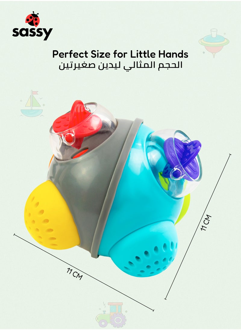 Sassy STEM Rainshower Bath Ball – The Perfect Bath Time Toy for Babies 6+ Months, Encouraging Experimentation, Buoyancy & Sensory Exploration in Water Play