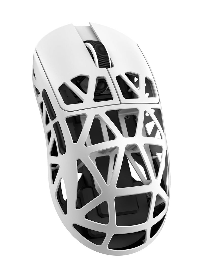 Attack Shark R2 Wireless Gaming Mouse, Superlight Magnesium Alloy, PAW3950 42000 DPI Optical Sensor, 8000Hz Polling Rate, 2.4G/BT/Wired Programmable Mice for Win Mac Gamer (White)