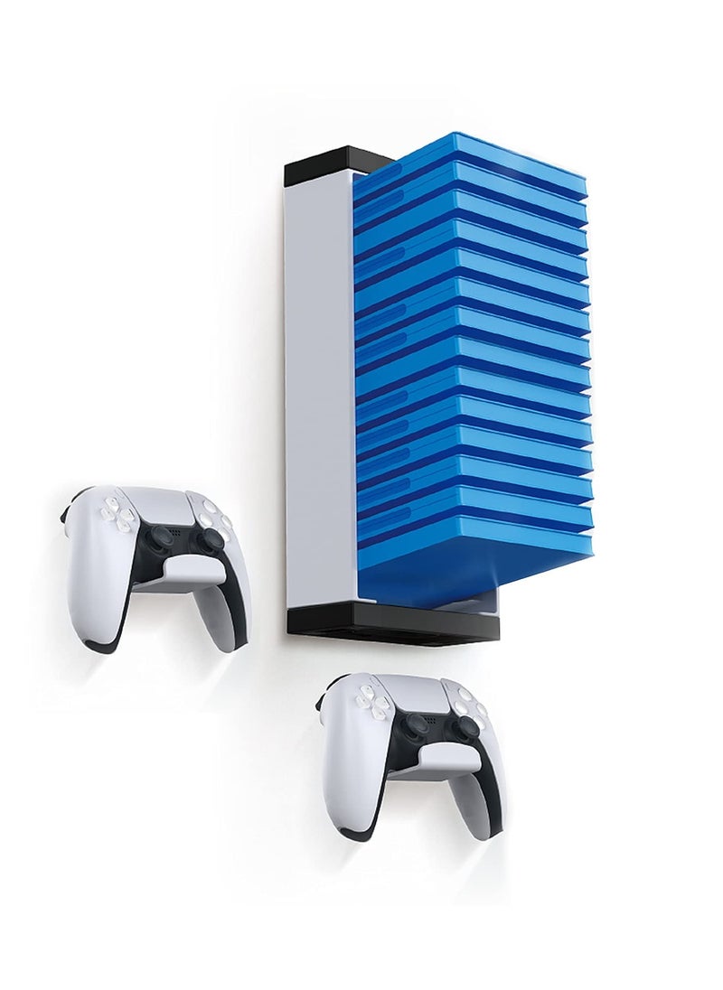 Video Game Disc Gamepad Headset Storage Shelf for PS5/ PS4/ Xbox One/ Xbox Series X/S Multifunctional Wall Mount Holders Stands Gaming Organizer Accessories [video game]