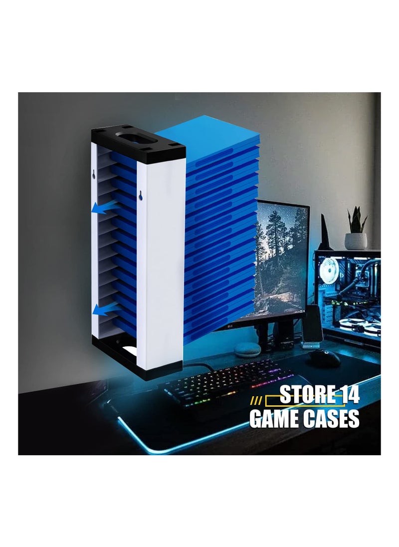 Multifunctional Wall Mount Storage Shelf for PS5, PS4, Xbox One, and Xbox Series X/S - Game Disc, Gamepad, and Headset Organizer Accessories for Gamers