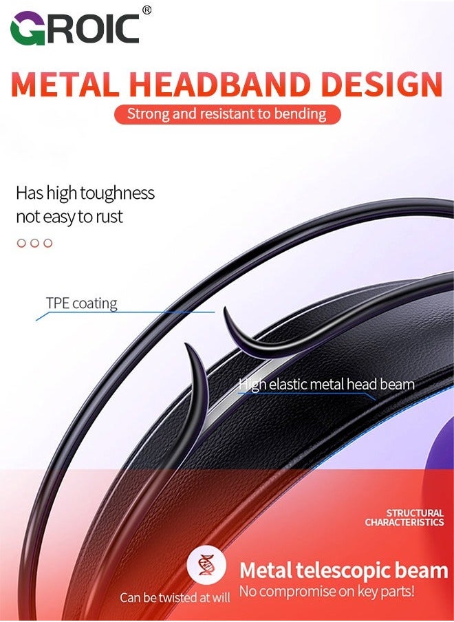 Black Wired Gaming Headset Headphones Portable Rotating Microphone 20-20KHz Net Bar Listening Music Game Head-mounted Earphone with Sound Card