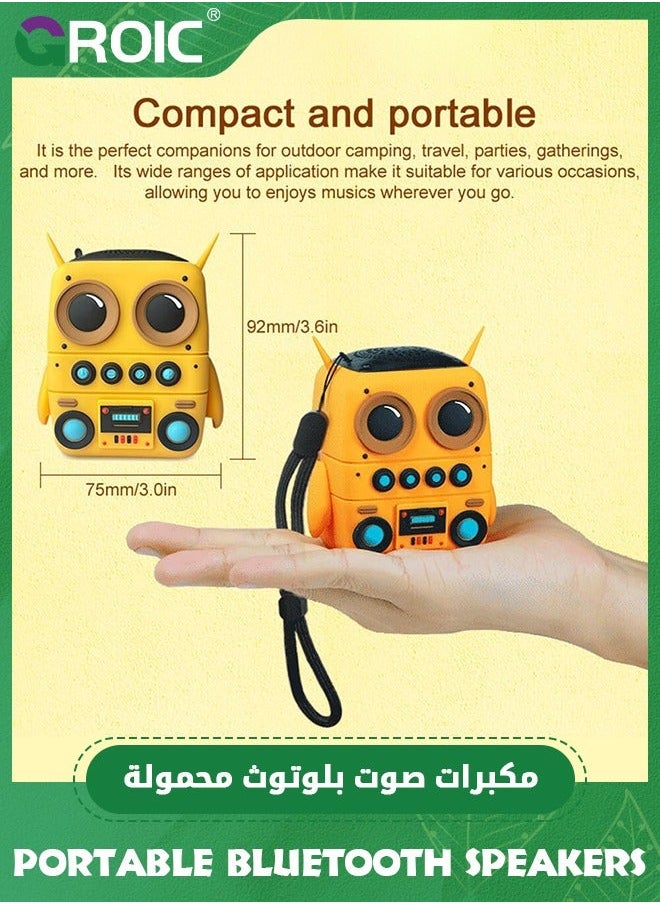 Portable Bluetooth Speakers with Strap Easy to Carry, Wireless Waterproof Mini Speaker Loud Stereo Sound, Rechargeable Battery