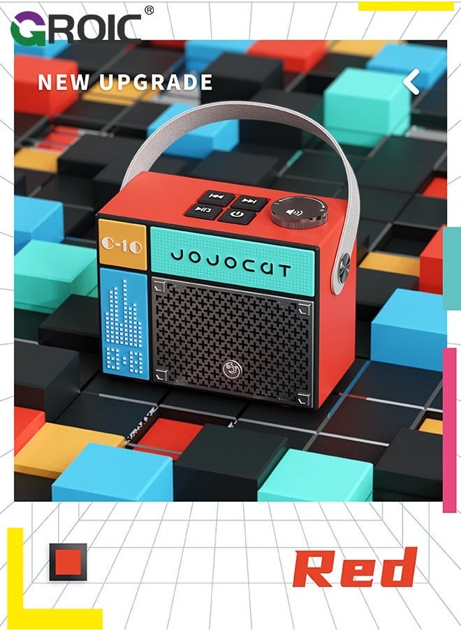 Retro Bluetooth Speaker, Portable Magic Cube Speaker with Clear Sound, Cute Wireless Cyberpunk Accessories Decor for Office Room, Unique Gifts Men, Cool Stuff Teens