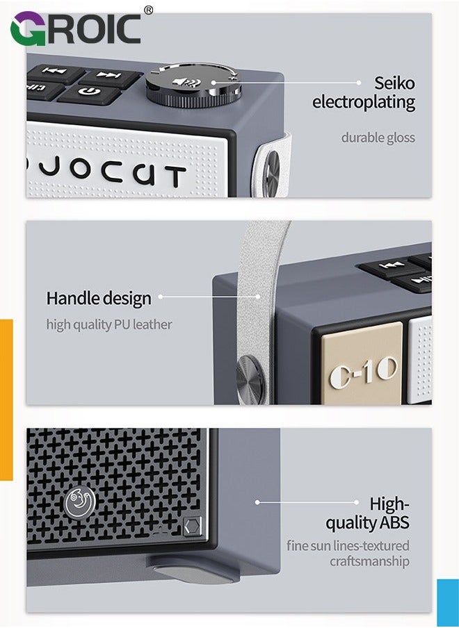 Retro Bluetooth Speaker, Portable Magic Cube Speaker with Clear Sound, Cute Wireless Cyberpunk Accessories Decor for Office Room, Unique Gifts Men, Cool Stuff Teens