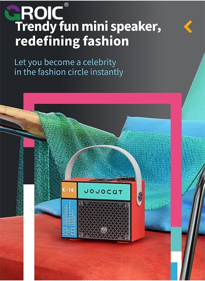 Retro Bluetooth Speaker, Portable Magic Cube Speaker with Clear Sound, Cute Wireless Cyberpunk Accessories Decor for Office Room, Unique Gifts Men, Cool Stuff Teens
