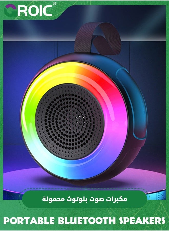 Portable Bluetooth Speakers, IPX7 Waterproof Wireless Speaker with 24W Loud Stereo Sound, Deep Bass, 5.0, RGB Lights, Dual Pairing, 30H Playtime for Home, Outdoor, Party