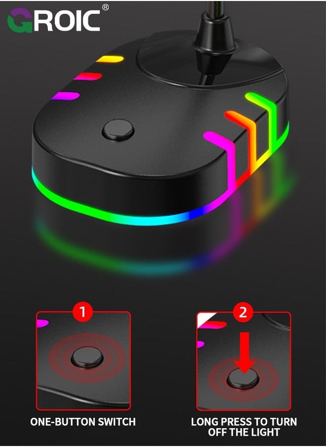 USB Computer Microphone, Plug &Play Desktop Omnidirectional Condenser PC Laptop Mic, Mute Button with LED Indicator, Compatible Windows/Mac, Ideal for YouTube, Skype, Recording, Games