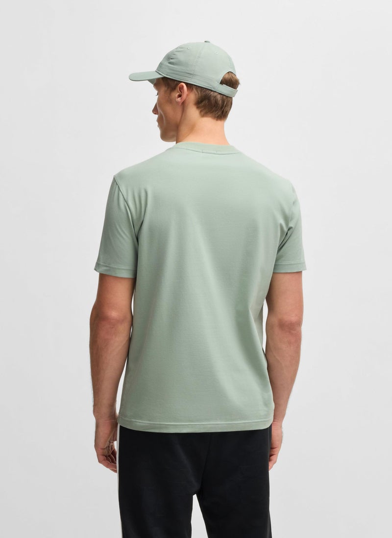 Regular-fit T-shirt in stretch cotton with contrast logo