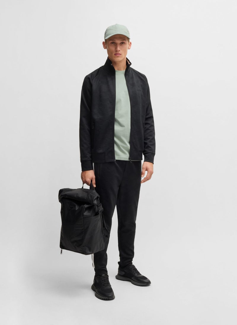 Regular-fit T-shirt in stretch cotton with contrast logo