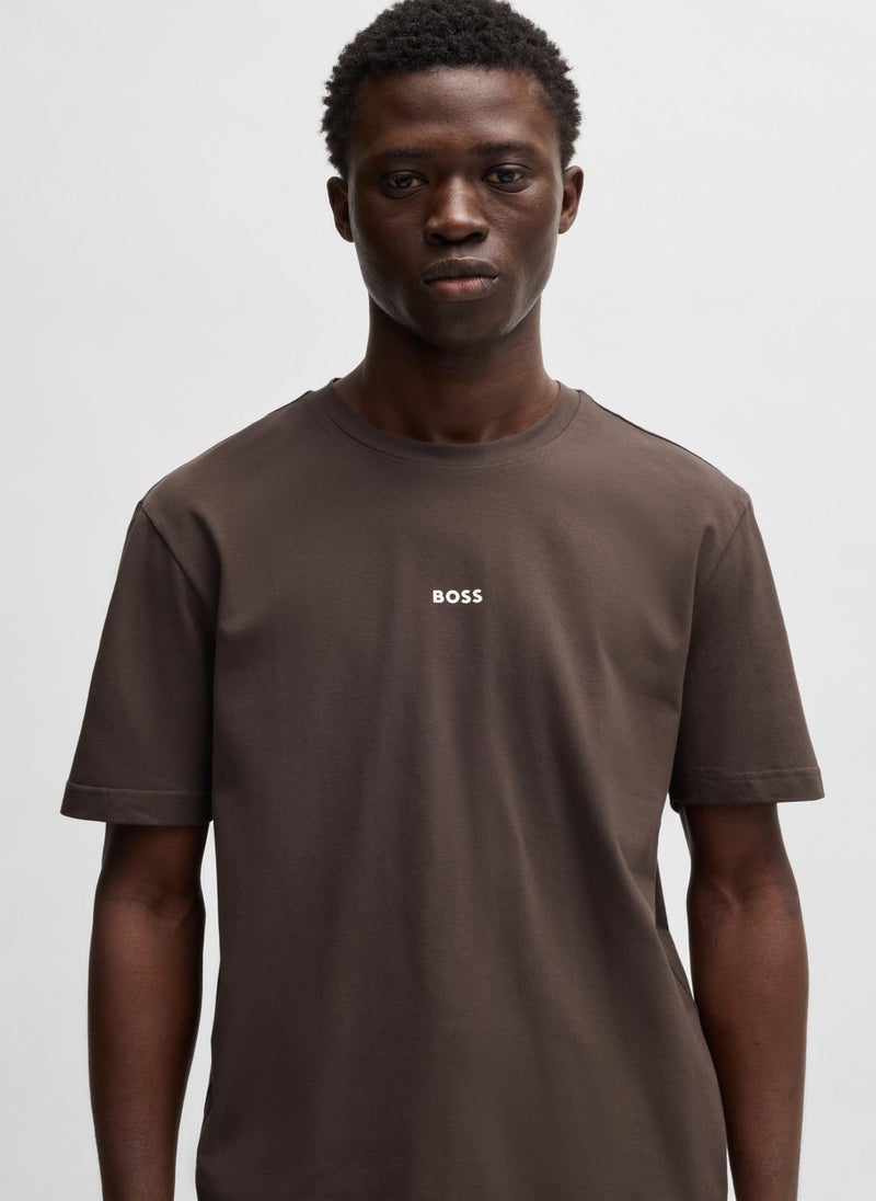 Relaxed-fit T-shirt in stretch cotton with logo print