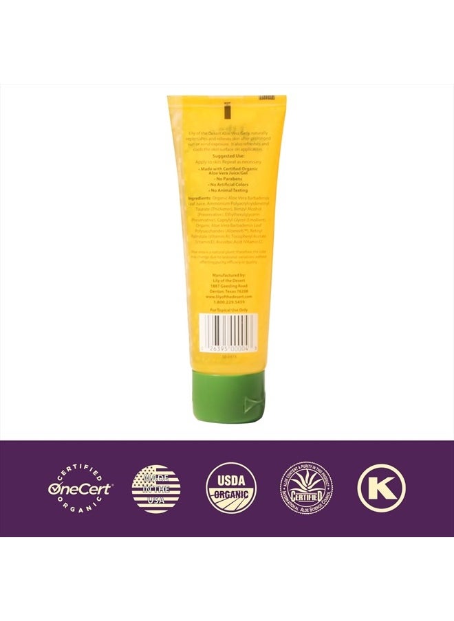 Gelly Moisturizer - 99% Organic Aloe Vera Gel for Skin, After Sun Care with Aloe, Vitamin E Oil, and Vitamin C for Sunburn Relief, 4 Fl Oz