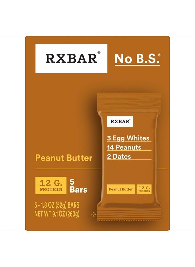 Protein Bars, Protein Snack, Snack Bars, Peanut Butter, 9.15oz Box (5 Bars)