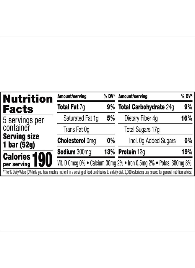 Protein Bars, Protein Snack, Snack Bars, Peanut Butter, 9.15oz Box (5 Bars)