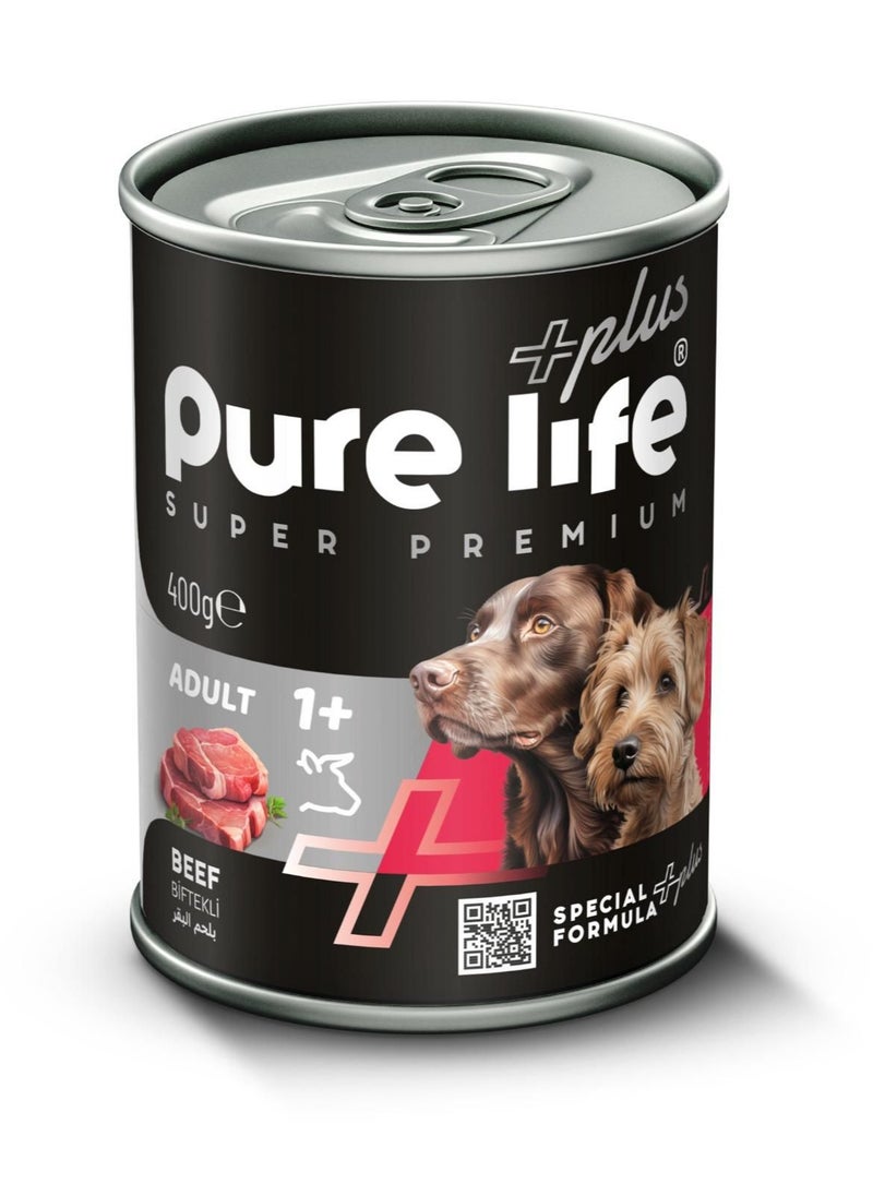 Pure Life Plus Adult Dog Chunks in Gravy With Beef 400g