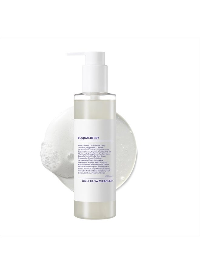 pH Balanced Daily Glow Gel Cleanser 7.1 fl oz. 210ml Moisturizing finish, Gentle Gel Cleaning, Korean Skincare EWG Green