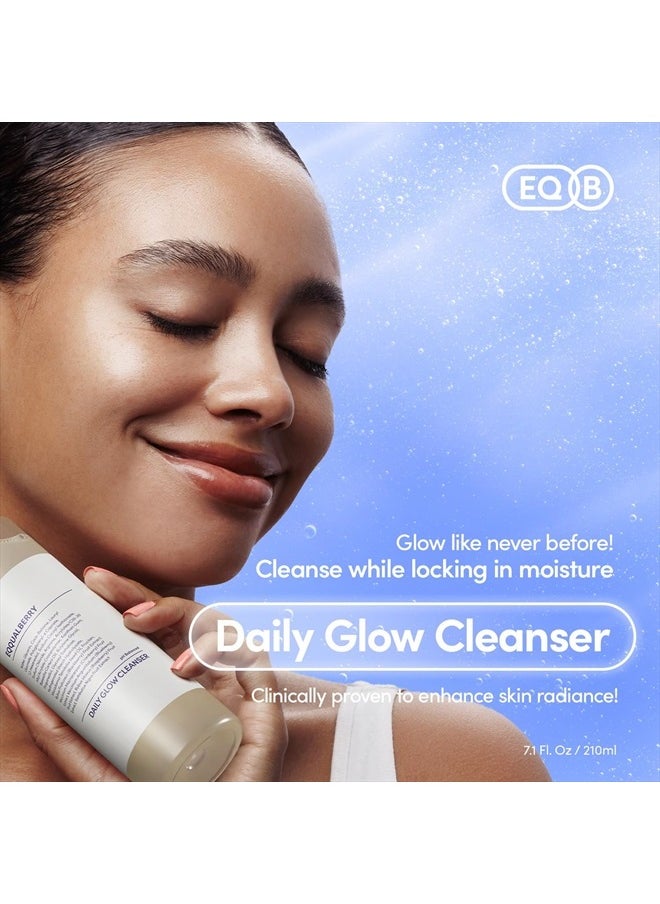 pH Balanced Daily Glow Gel Cleanser 7.1 fl oz. 210ml Moisturizing finish, Gentle Gel Cleaning, Korean Skincare EWG Green