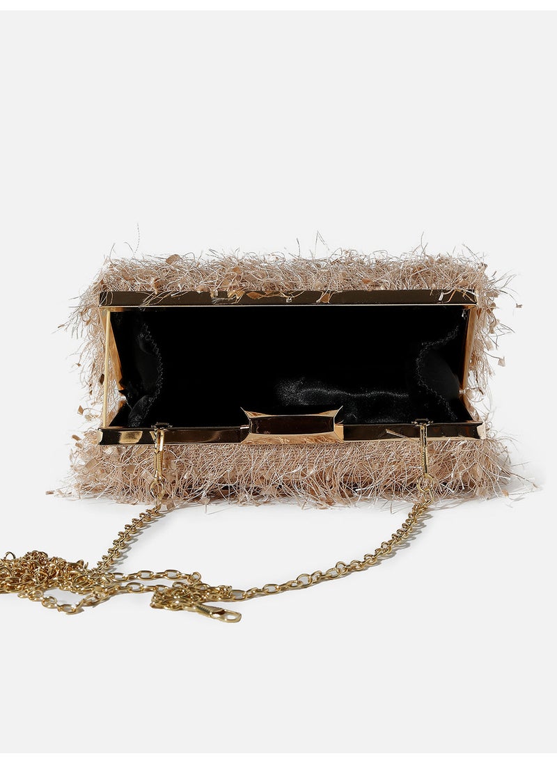 Textured Fringe Clutch