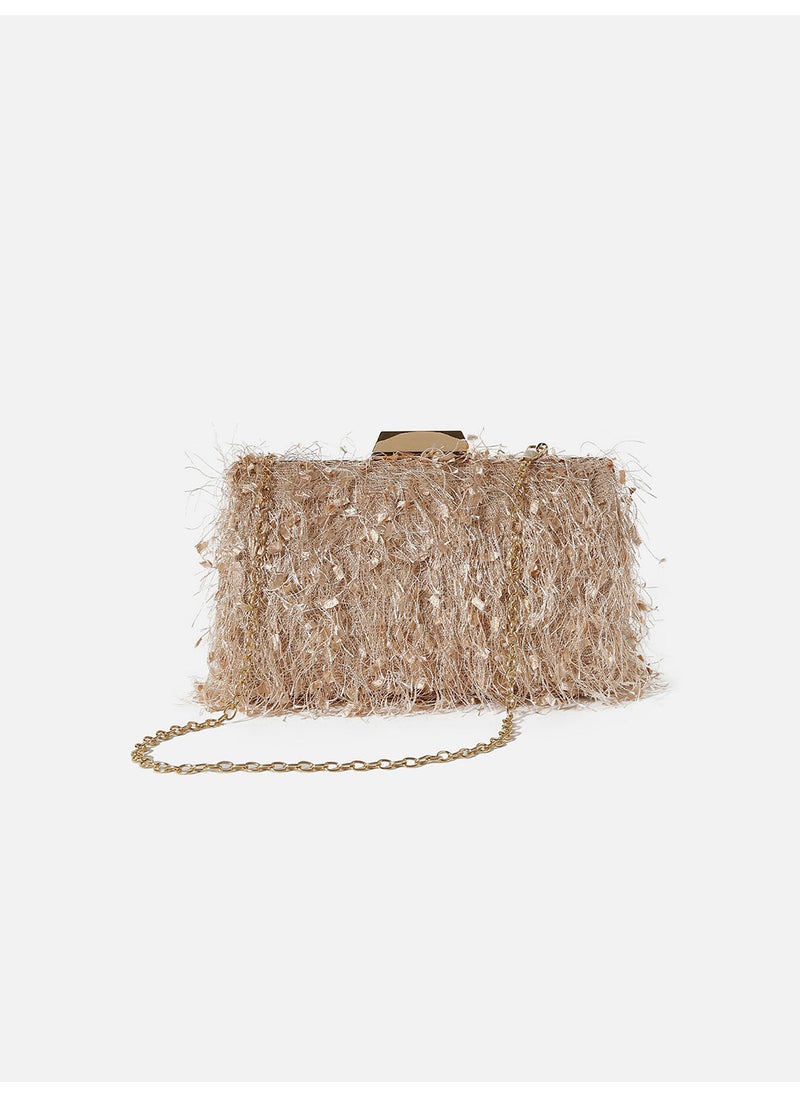 Textured Fringe Clutch
