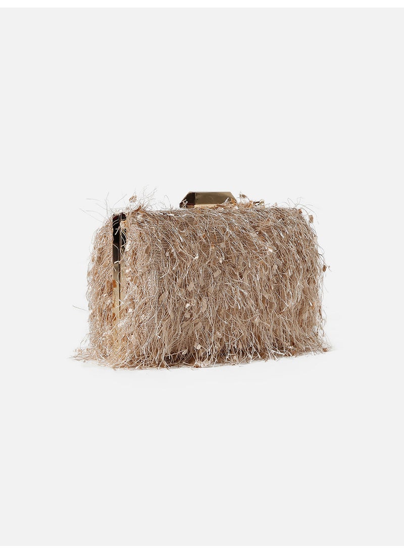 Textured Fringe Clutch