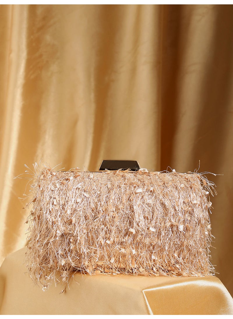 Textured Fringe Clutch