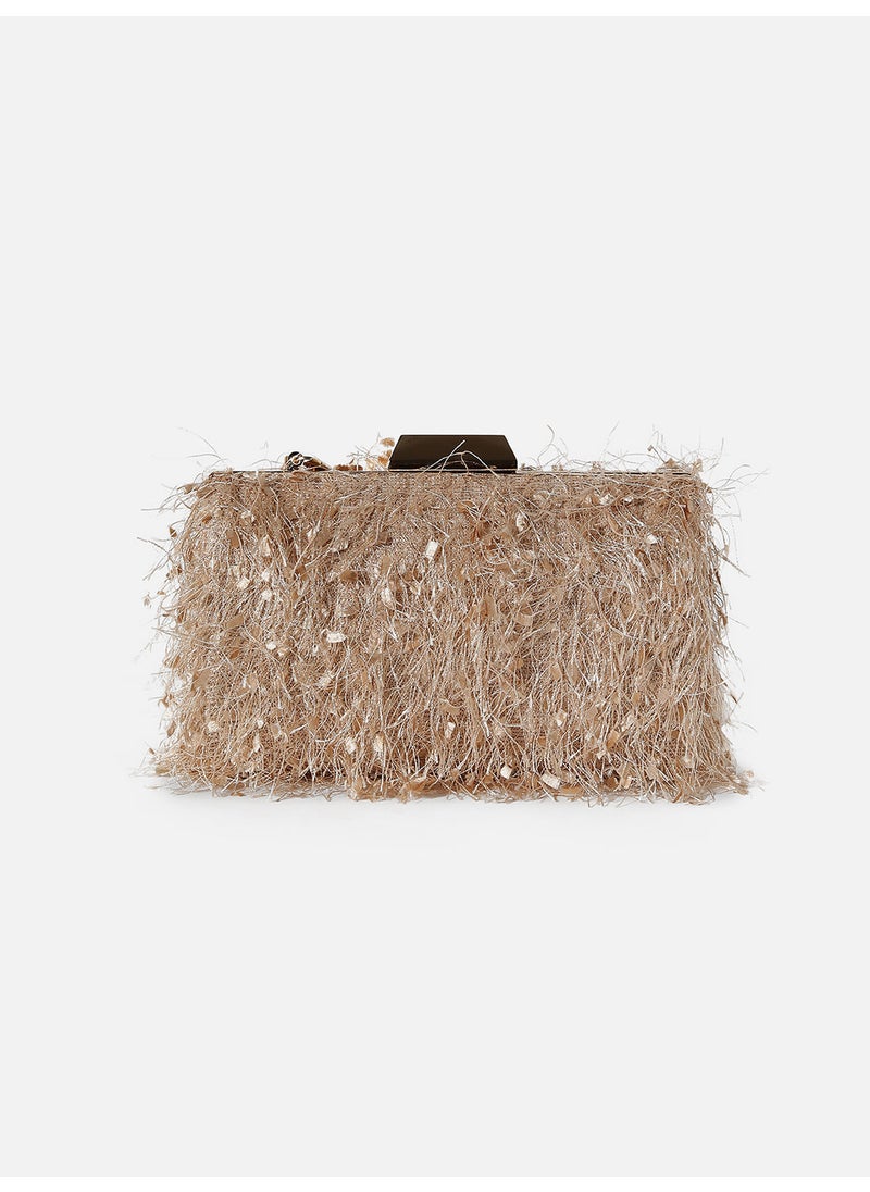 Textured Fringe Clutch