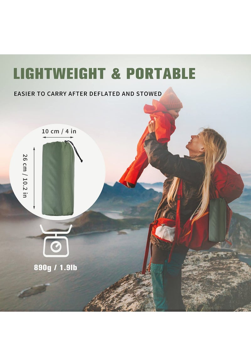 Camping Sleeping Pad, Extra Thickness 10 CM Inflatable Sleeping Mat with Pillow Built-in Pump, Compact Ultralight Waterproof Camping Air Mattress for Backpacking, Hiking, Tent, Traveling