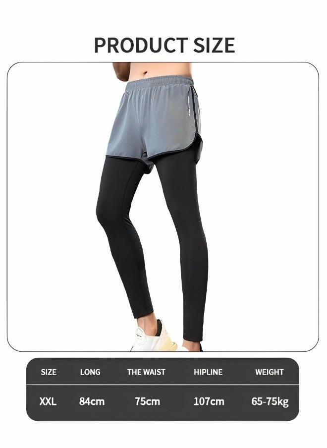 Leggings Slimming Booty Pants for Men,Workout Scrunch Squat Proof Tights,Fit Compression Baselayer Running Tights with Phone Pocket