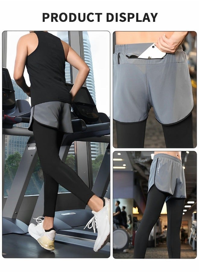 Leggings Slimming Booty Pants for Men,Workout Scrunch Squat Proof Tights,Fit Compression Baselayer Running Tights with Phone Pocket