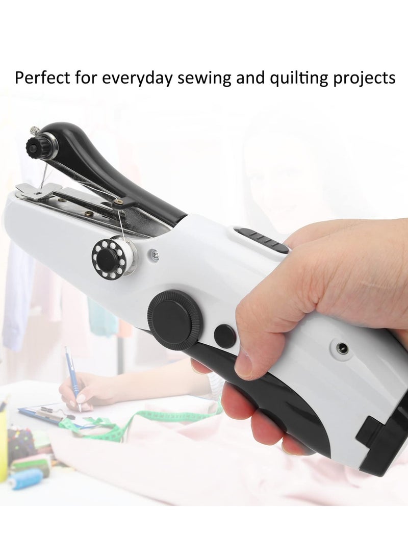Handheld Sewing Machine, Hand Sewing Tool with Sewing Kit Mini Portable Sewing Machine Home Quick Repair and Sewing Craft Essentials Easy to Use and Fast Sewing (Black)