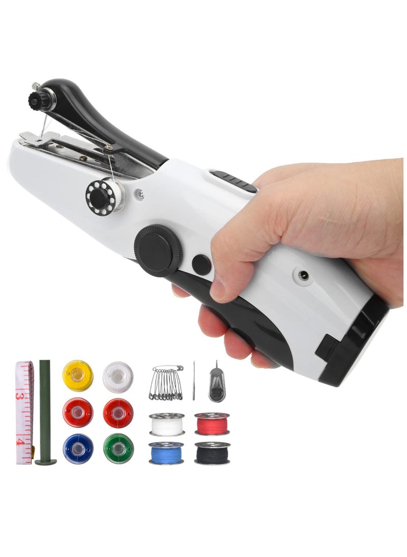 Mini Portable Handheld Sewing Machine with Sewing Kit - Quick and Easy Home Repair Tool for Craft Essentials (Black)