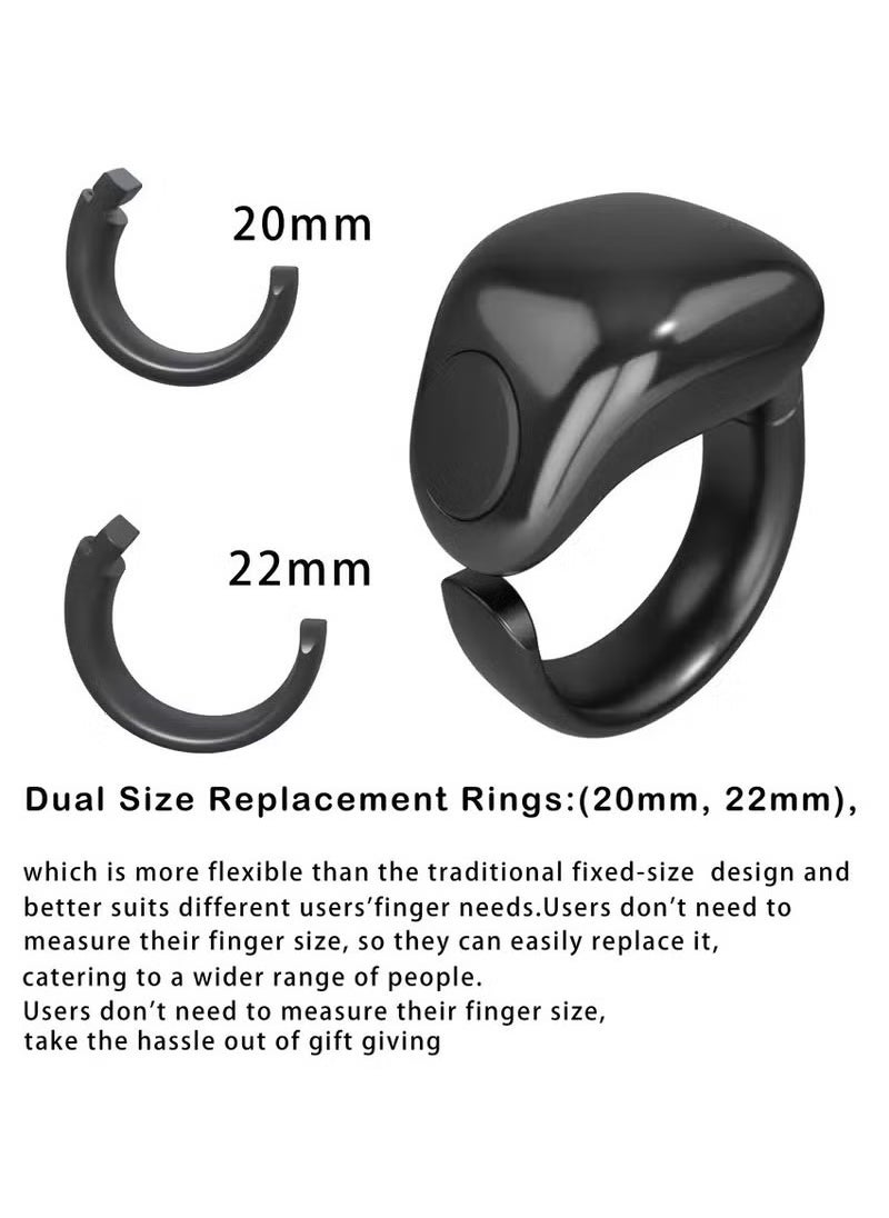 Smart Tasbih Counter Zikr Ring – Digital Tasbeeh Counter with OLED Display, App Support, Magnetic Charging, Waterproof Design, Prayer Reminder, Sleek Black – Modern Islamic Gadget for Daily Zikr & Prayer Tracking (20mm & 22mm)