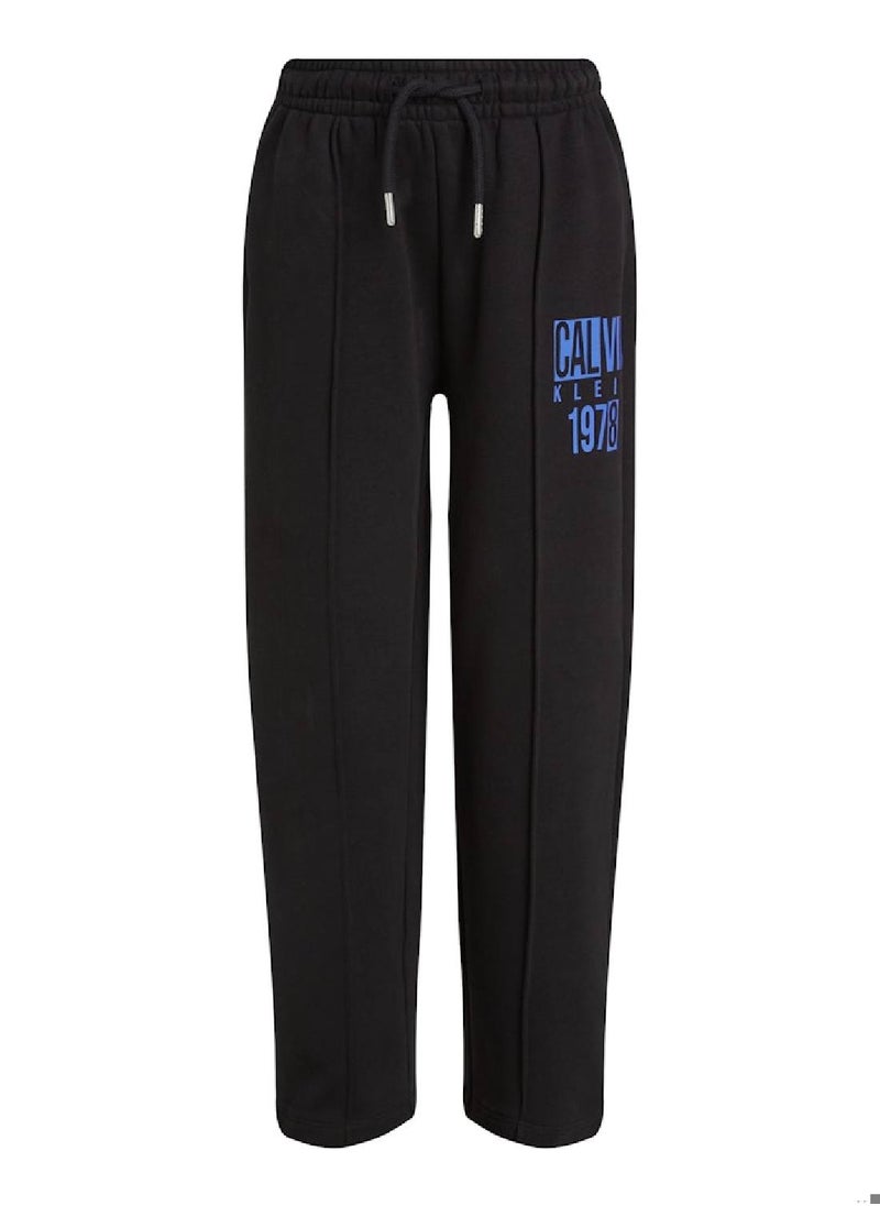 Boys' Relaxed Terry Pintuck Joggers - Cotton, Black