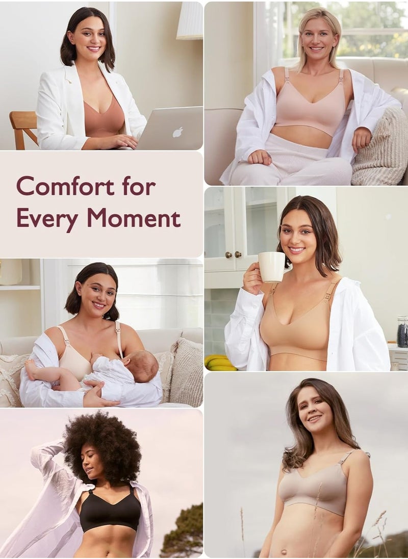 Nursing Bras for Breastfeeding, Seamless Ultra Comfort Maternity Bra, Natural Shape, Pregnancy Sleep Bralette