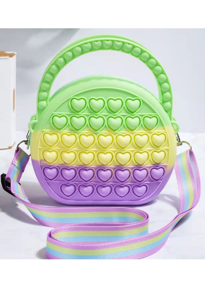 New EVA Silicone Handbag, Heart-Shaped Handbag for Women, Crossbody Shoulder Bag, Cartoon Bag for Kids, Beach Bag, Stylish and Cute Design, Women's Handbag.