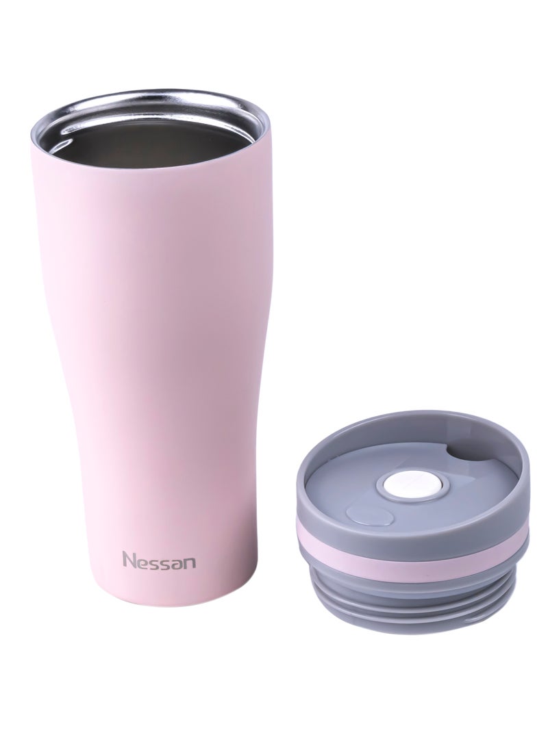 Insulated Stainless Steel Vacuum Mug, 360 ml - Pink