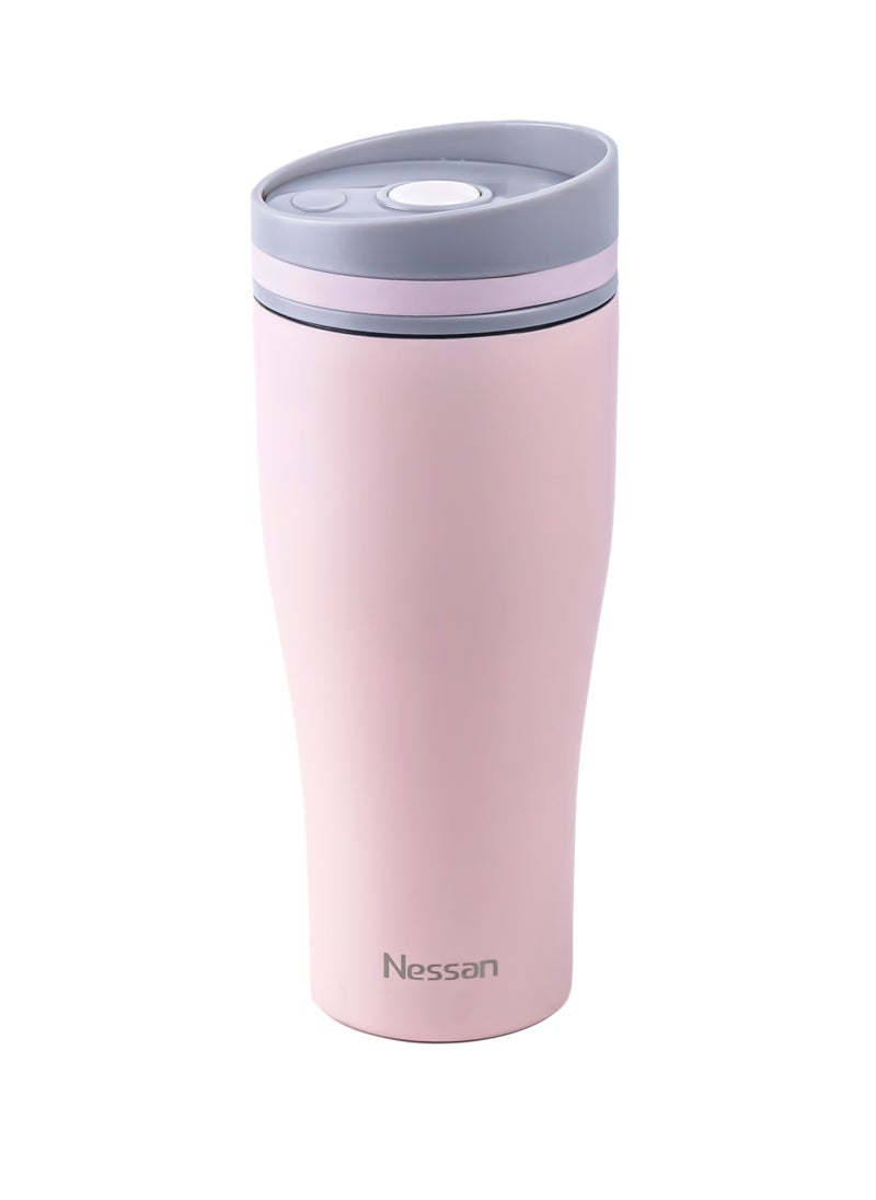 Insulated Stainless Steel Vacuum Mug, 360 ml - Pink