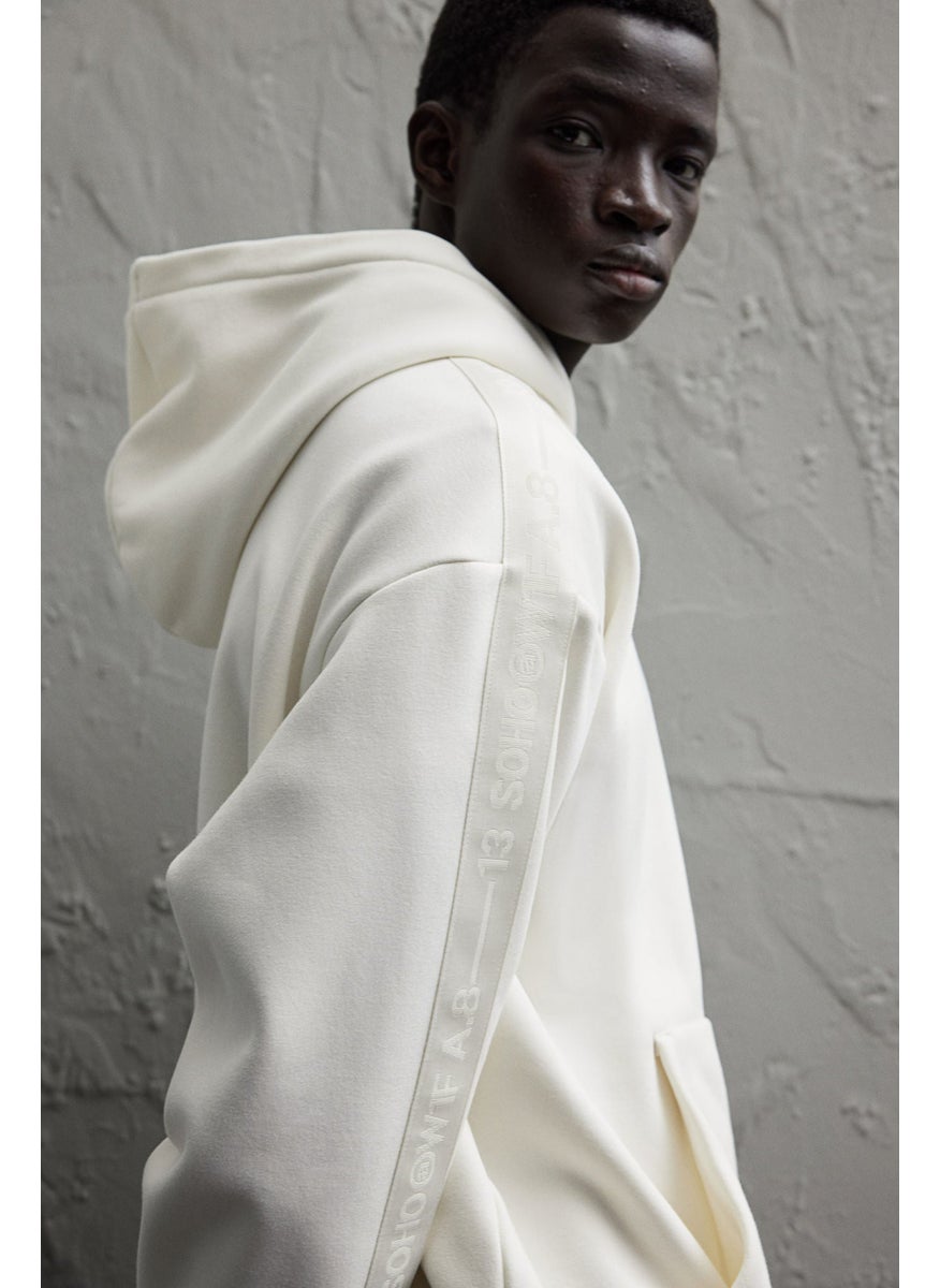Loose Fit Hoodie With Sidestripes