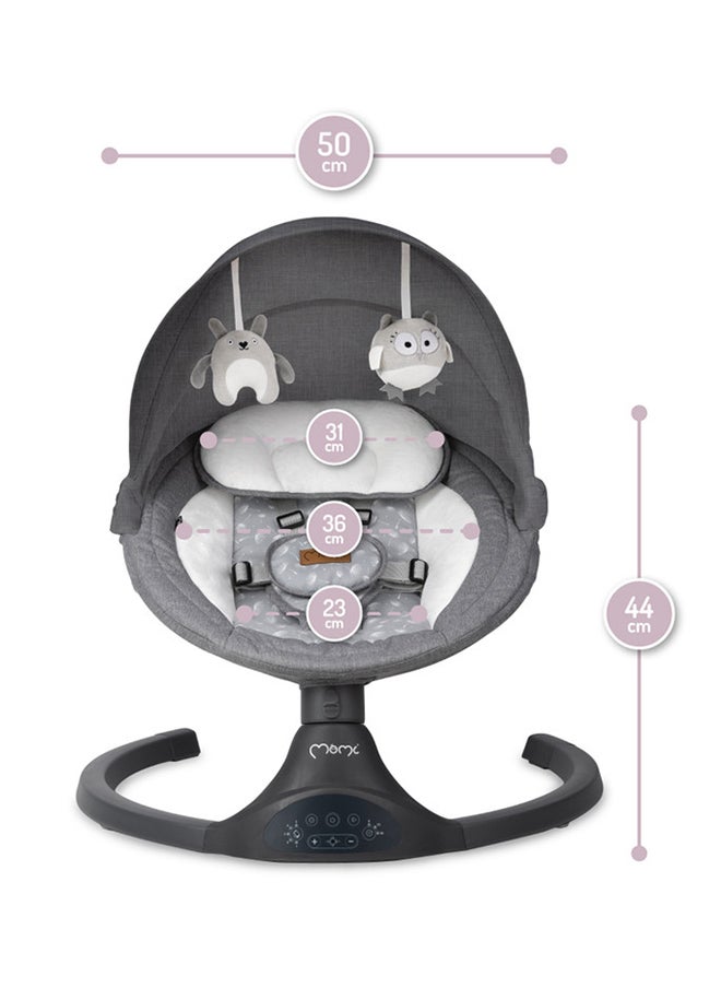 Kenani Electric Baby Bouncer For Infants, Kids Up To 9 Kg With Anti-Slip Pad, Lightweight, Bluetooth Features Connect With Smartphone, Insect Net