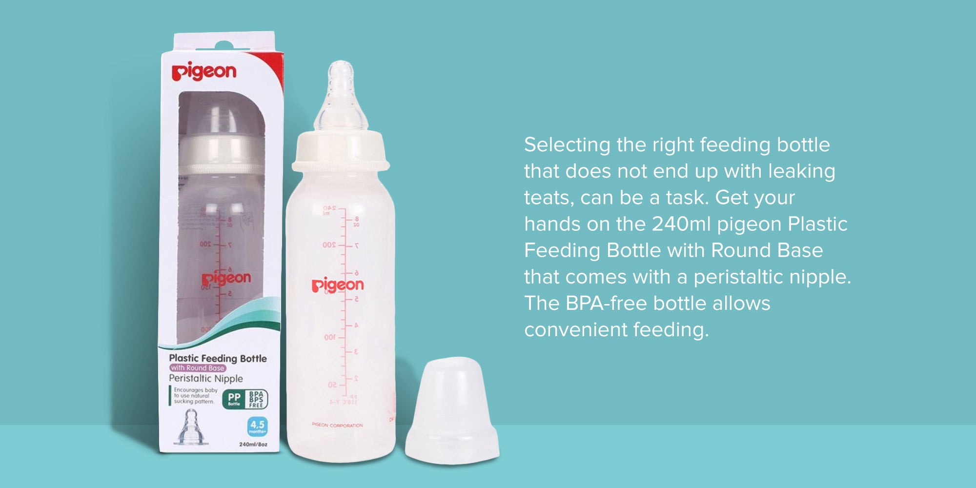 Plastic Feeding Bottle With Round Base Assorted