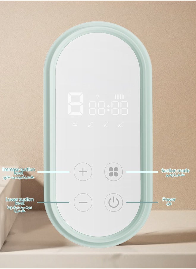 Rechargeable Electric Double Breast Pump with 4 Modes 9 Levels Quiet BPA Free 180ml * 2 Bottles and Smart LED Display  write in arbic