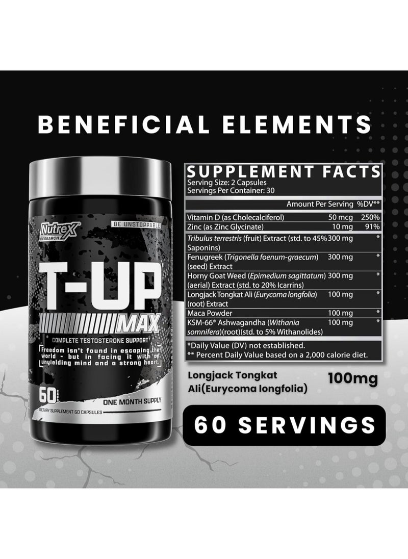 T-UP, 60 Capsules, Complete Testosterone Support