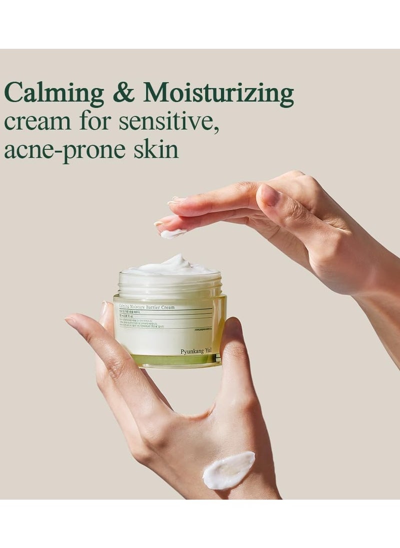 Calming Moisture Barrier Cream - Ceramides Skin Care Moisturizing Cream Containing Hyaluronic Acid Tea Tree, Shea Butter, Squalene and Cica - K Beauty Daily Face Moisturizer - 1.7 Fl. Oz.