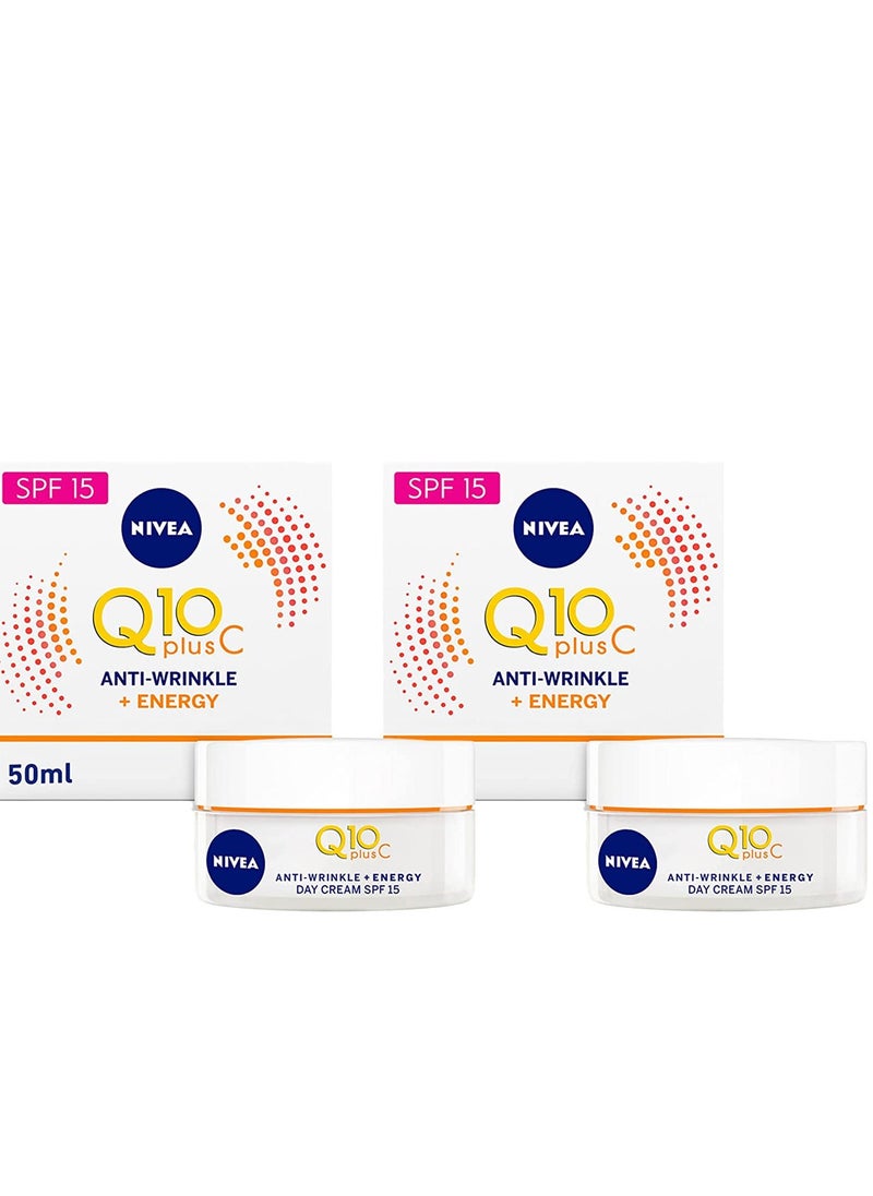 Face Cream Day Moisturizer Q10 Plus C Anti-Wrinkle And  Energy Vitamin C Pack of 2