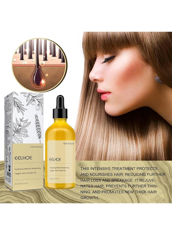 Hair Growth Oil, Rosemary Hair Growth Essential Oil, Anti Hair Loss Fast Regrowth Essence, Repair Damaged Frizzy Thinning Scalp Hair-restorer Dense, Hair Growth Serum, 60ml/2 fl.oz