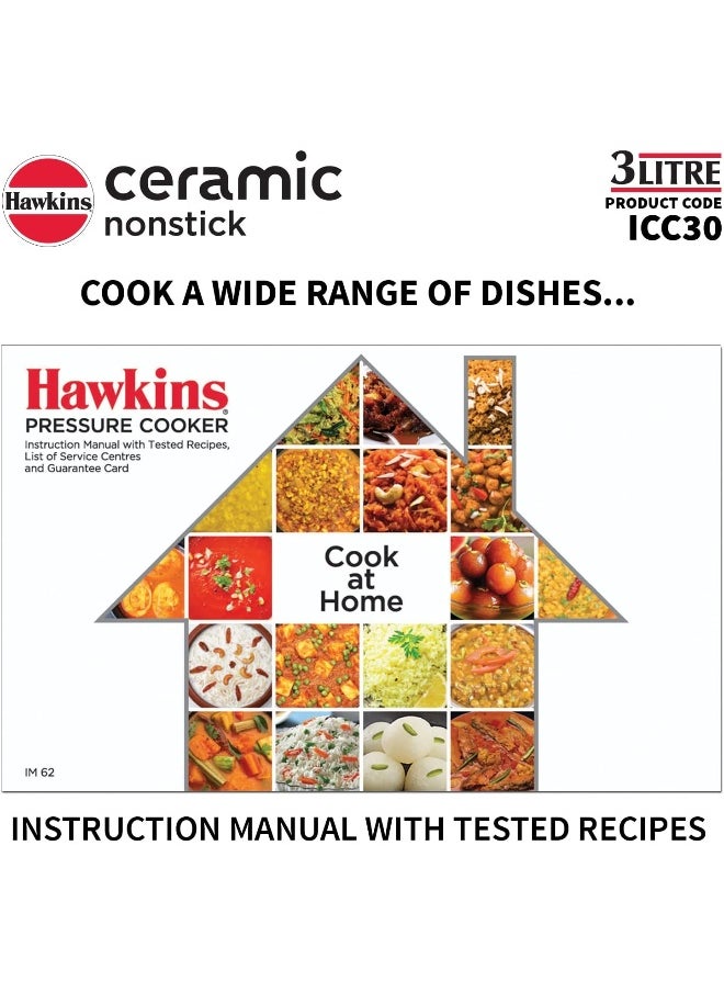 Hawkins Ceramic NS Pressure Cooker 3 Ltr Ind.