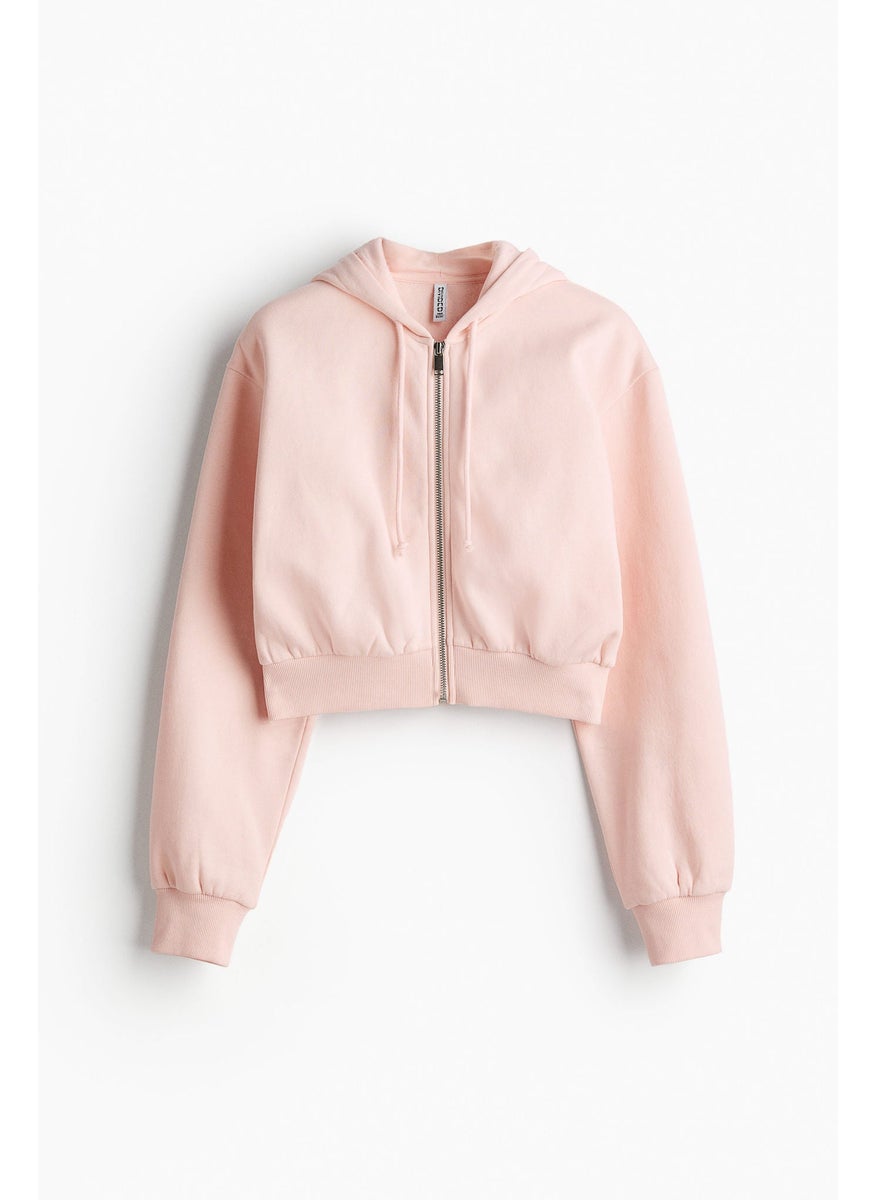 Cropped Zip-Through Hoodie