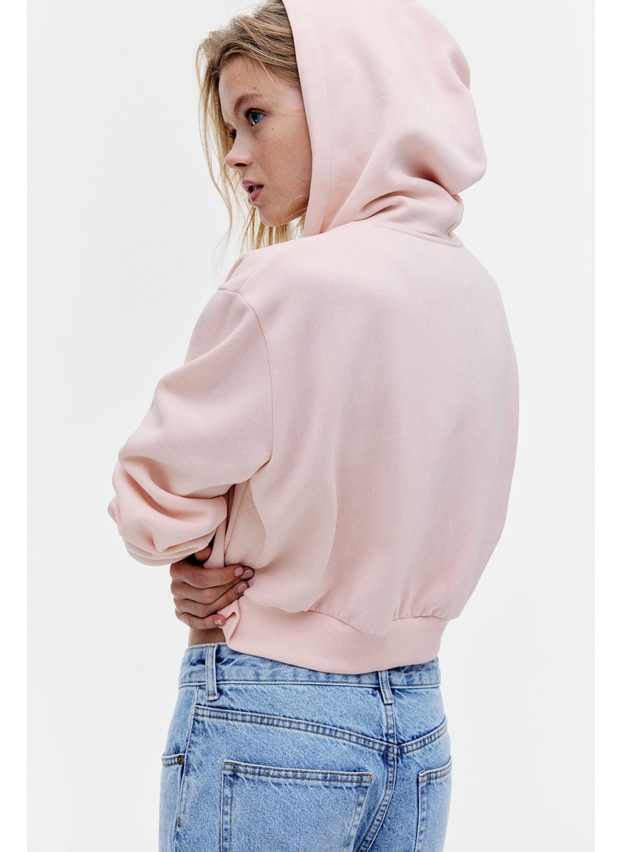 Cropped Zip-Through Hoodie