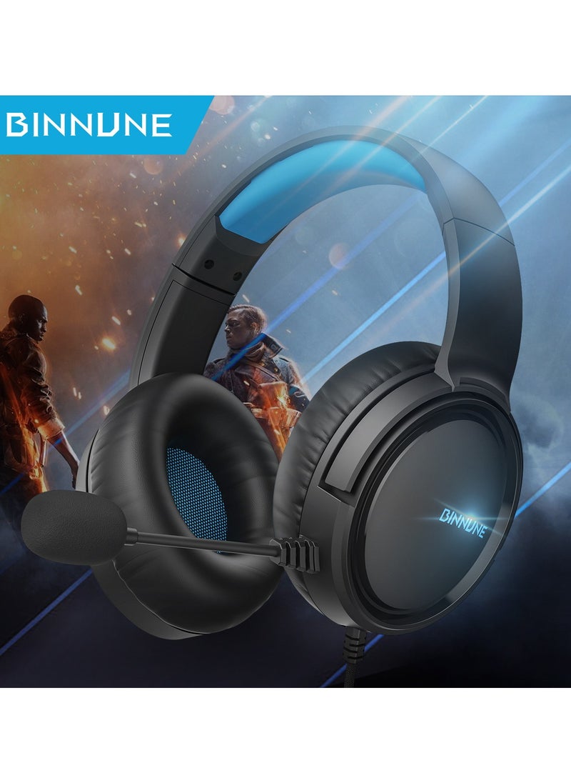 Wired Gaming Headset with Mic for PS4 PS5 Xbox Series S|X PC Laptop Switch with 50MM Titanium Drivers & Noise-Canceling Mic